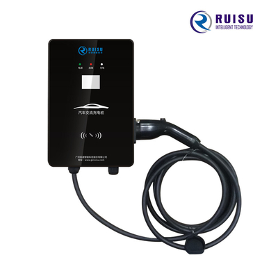 شاحن كهربائي بتيار متردد مثبت على الحائط 32A نوع 2 Evse محمول مع شاشة LCD