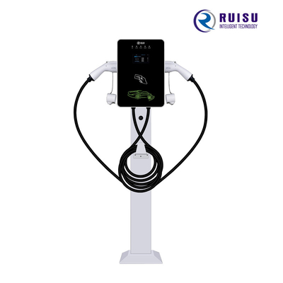 14KW 32A AC EV شاحن أحادي الطور من النوع 2 حامل أرضي مع كابل 5m