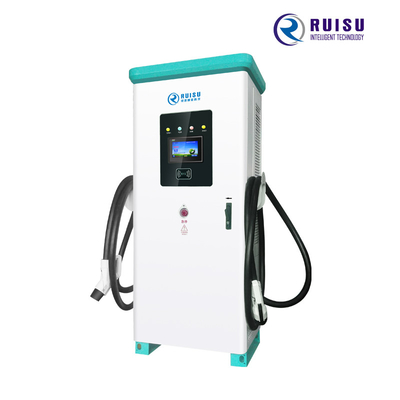 120kw DC نقاط شحن السيارة الكهربائية العامة الكل في واحد مع مقابس شحن CCS2