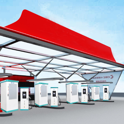 محطات شاحن 600KW EV ، شاحن سيارة كهربائي مبرد سائل Ip54 مقاوم للماء