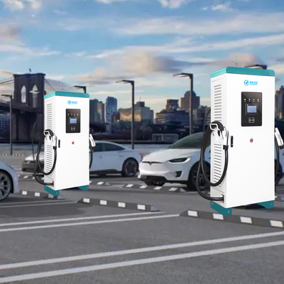 شاحن كهربائي سريع الشحن DC 120kw EV الكل في واحد مع مسدس شحن مزدوج